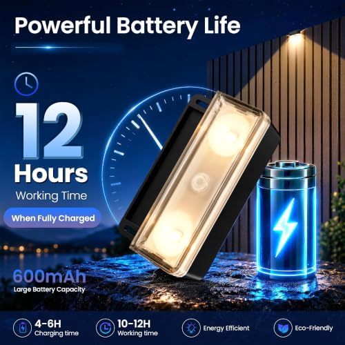 AUDERWIN Solar Fence Lights Outdoor 12 Pack-3000k/4000k/6000k, Waterproof - Image 3
