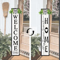 Double-sided Welcome Sign for Front Porch Door, 45"X9", Black by Unknown