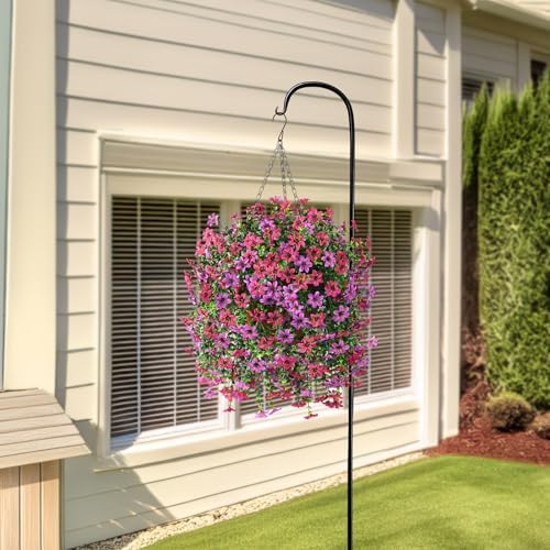 Artificial Faux Hanging Flowers Plants Basket for Outdoor Spring Home Decor - Image 3