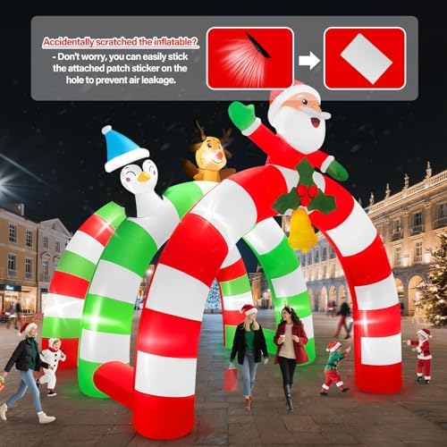 12FT Christmas Inflatable Archway, Kalolary Santa Elk Inflatable Tunnel - Image 6
