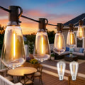 Ollny Outdoor String Lights 66FT, Shatterproof Connectable Patio Lights with 25 ST38 Edison LED Bulbs, 2200K Warm White Waterproof Outside Hanging Lights for Backyard, Gazebo, Porch, Balcony, Bistro by Ollny