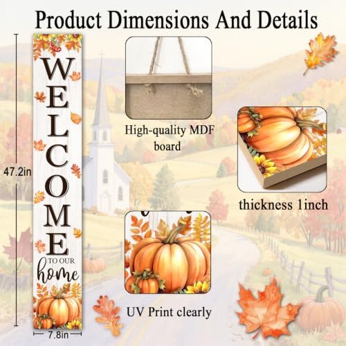 Fall Welcome To Our Home Porch Sign 47" - Image 2