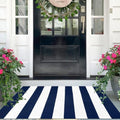 IOHOUZE 3x5 Striped Area Rug, Washable Front Porch Doormat, Navy/White by iOhouze