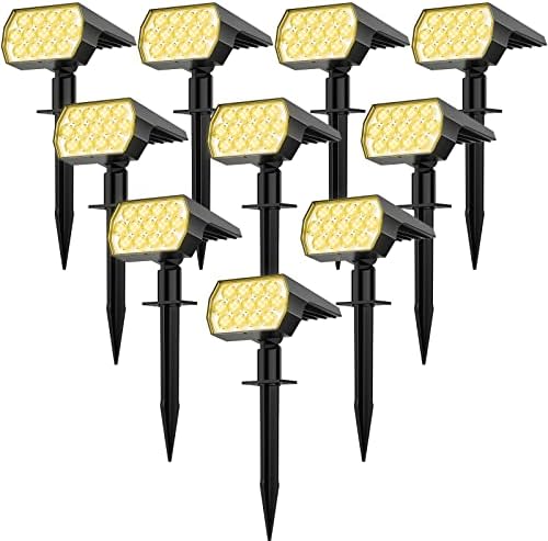 WELALO Solar Lights Outdoor, IP68 Waterproof, 65 LED, Warm White, 10 Pack by WELALO