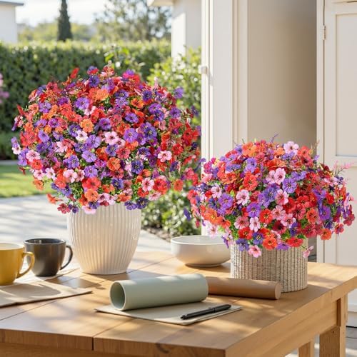 SHareconn 24 Bundles Artificial Flowers for Outdoors UV Resistant Decor - Image 6