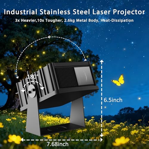 AIRIVO Outdoor Star Laser Projector, App & Remote Control 7 Colors Motion Smart Firefly Lights Christmas Snowflake Projector, 8 Lighting Effects Fairy Light Projector for Holiday Decor Garden Light - Image 6