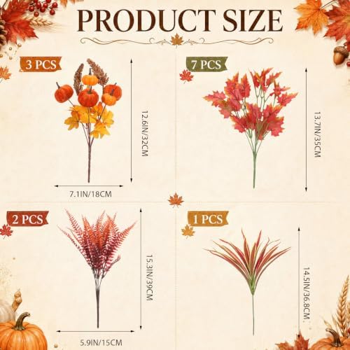 Daifunli 13 Pcs Artificial Fall Flowers for Outdoor Outside Decoration - Image 2