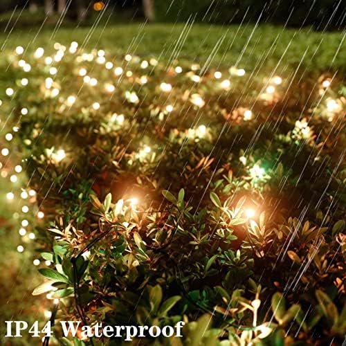 OYCBUZO 360LED Net Lights, 21ft x 5ft Connectable Christmas Outdoor Mesh Lights with Timer & 8 Lighting Modes, Waterproof String Light Plug in for Xmas Tree Bushes Garden Holiday Party - Warm White - Image 4