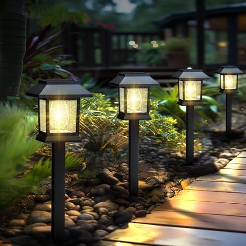 Greluna Solar Lights Outdoor,12 Pack 3000K Waterproof Auto On/Off Solar Pathway Lights for Your Garden, Landscape, Path, Yard, Patio, Driveway,Walkway Decor by Greluna