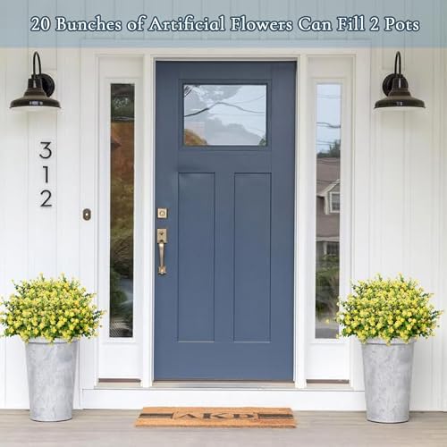 NETAP Outdoor Artificial Flowers UV Resistant, 20 Bundles Fake Realistic Floral Greenery Plants for Outside Porch, Window Boxes, Garden, Yard, Inside Home Table Decor, Yellow - Image 3