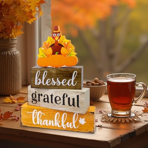 4 Pcs Thanksgiving Wooden Table Decor, Thanksgiving Fall Decorations - Image 4