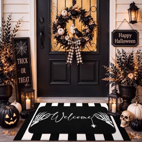 Tinideya 2 Pcs Halloween Door Mats Outdoor Layered Skull Welcome Mat by Tinideya