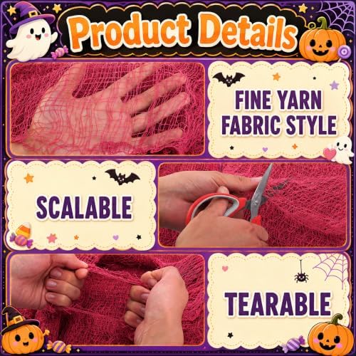 10 Pcs Halloween Creepy Cloth, 72 x 30 Inch Scary Spooky Fabric Cloth - Image 3
