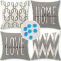 Waterproof Outdoor Pillow Covers 18x18 Inch Set of 4 Modern Geometric Pillow Covers for Patio Furniture Garden Sofa by Cirzone