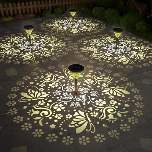 twinkya 4 Pack Solar Lights Outdoor Waterproof Decorative Solar Garden Lights for Outside Bright Led Metal Solar Powered Pathway Landscape Light for Yard Path Backyard Walkway Sidewalk Patio Decor by twinkya