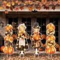 4 Pcs Fall Yard Decorations Outdoor with LED, Pilgrim Yard Signs with Stake by Bencailor