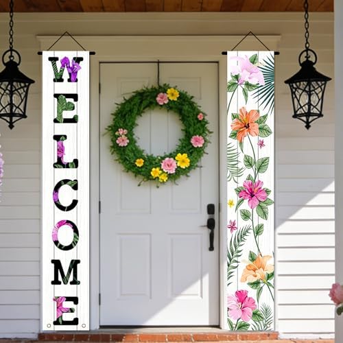 Nuxovilar Front Door Porch Sign Entrance Banner Set 12x71in Polyester - Image 2