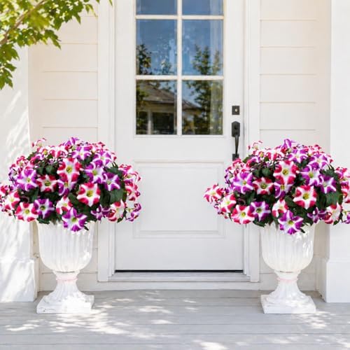 Artificial Petunias Flowers, 4 Bundles UV Resistant Faux Plants Outdoor - Image 6