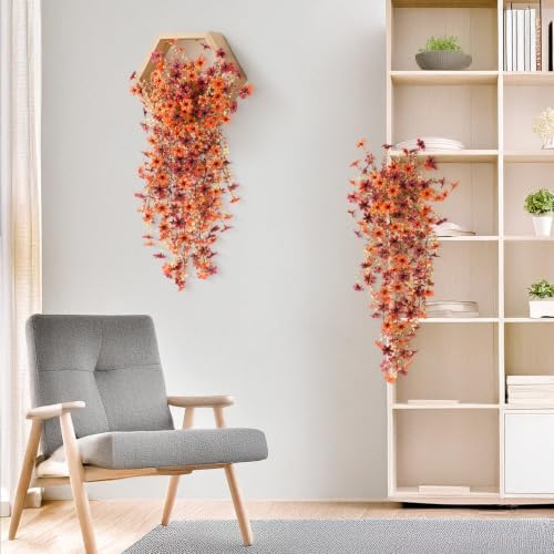 INQCMY Artificial Fake Hanging Flowers Plants for Outdoor Fall Decoration - Image 4