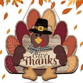Huwena Turkey Style Thanksgiving Door Sign Fall Decorations Give Thanks by Huwena