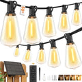 Hotsonic Solar Outdoor String Lights Waterproof, 50FT Remote Control LED Outside Lights with Shatterproof Bulbs, Dimmable Hanging Lights for Patio Porch Garden pergola Yard House Bistro Party decors ﻿ by Unknown