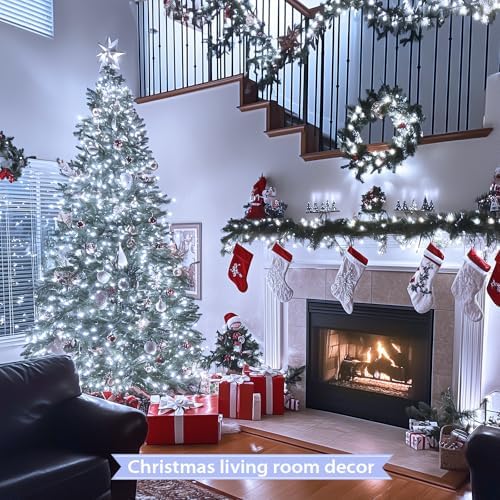 JMEXSUSS 250 LED White Christmas Lights Outdoor, String Lights Plug in - Image 4