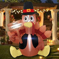 FUNPENY Thanksgiving Decoration Inflatable Turkey, 6FT Lighted Blow up Turkey Happy Thanksgiving Day, Thanksgiving Inflatables with LED Lights Yard Lawn Decor Display Autumn Outdoor Decoration by FUNPENY