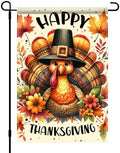 BlissYard Happy Thanksgiving Turkey Garden Flag 12x18 Inch Fall Yard Decor by BlissYard