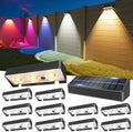 JOFIOS Solar Fence Lights 12 Pack, Warm White, Cool White and RGB Color Glow LED Solar Light, IP65 Waterproof Fence Lights Solar Powered for Patio, Backyard, Railing, Deck and Wall by JOFIOS