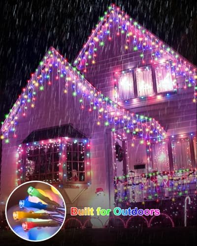 2 Pack 53FT 486 LED Christmas Lights Outdoor, Plug in Waterproof Christmas Lights for Outside, Timer & Memory, 8 Modes Hanging Fairy Light for House Eaves Yard Patio Decorations,Multicolor - Image 7