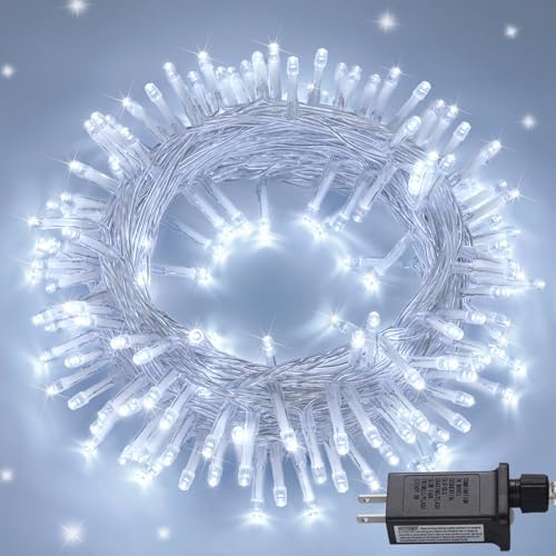 JMEXSUSS 150 LED Connectable White Christmas Lights Indoor for Bedroom by JMEXSUSS