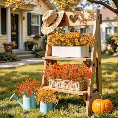 Alupssuc 96 Bundles Artificial Fall Flowers, UV Resistant Faux Mums Porch - Image 4