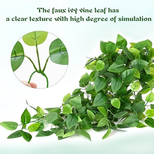 Waipfaru Fake Hanging Plants, 8Pcs Faux Ivy Pothos Vines Greenery - Image 4