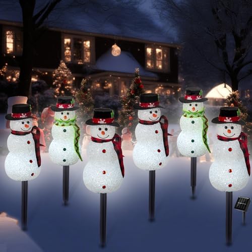 Christmas Snowman Solar Pathway Lights Outdoor Decoration, 12 Pack - Image 6
