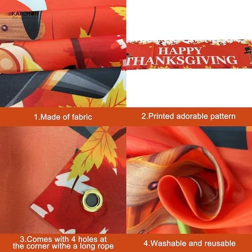 KatchOn Happy Thanksgiving Banner Outdoor 120x20 Inch - Image 3