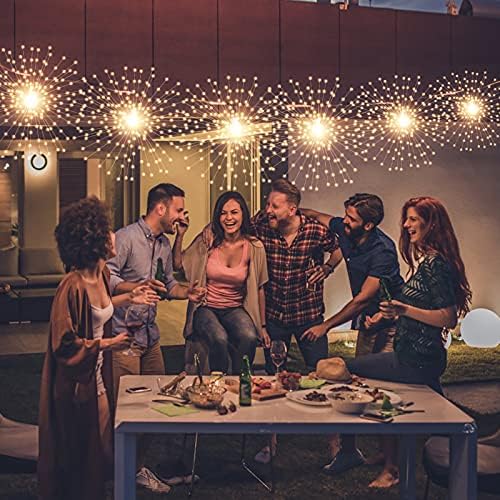 PXBNIUYA 200LED Hanging Sphere Lights, Battery Operated Starburst Lights - Image 3
