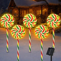 Outdoor Christmas Decorations, Lollipop Pathway Lights, 5 Pack by ILLUMINEW