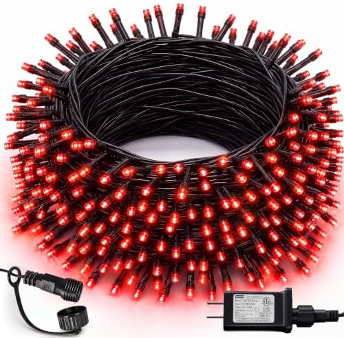 Dazzle Bright 300 LED Christmas String Lights, 100 FT Connectable Waterproof String Lights Green Wire with 8 Modes Christmas Decoration for Indoor Outdoor Party Yard Garden Decor (Red) by DazzleBright