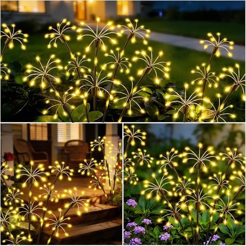 Solar Garden Lights Outdoor, 8 Pack 2-Layer Swaying Fairy Firework Lights - Image 5