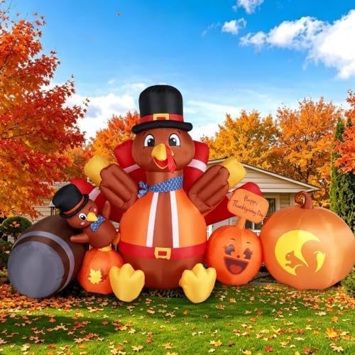 9FT Thanksgiving Inflatables Outdoor Decorations Inflatable Turkey Pumpkin by inflatablesoutdoordecoration