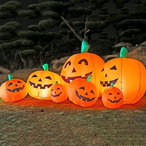 8FT Long Halloween Inflatable Pumpkin Patch Fall Inflatable Thanksgiving Inflatable Pumpkin Patch Blow up Pumpkin Decor Outer Large Party Yard Decoration - Image 6