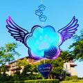 Dog Cat Paw Print Sympathy Gifts Stainless Steel Pet Memorial Wind Spinners by DJUAN