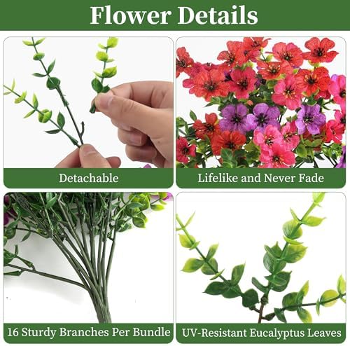 ColoPlay 2PCS Artificial Hanging Flowers for Outdoors Faux Plants - Image 3