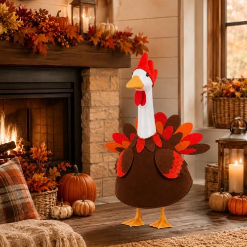 Thanksgiving Turkey Porch Goose Outfit for Outdoor Lawn Decor - Image 5
