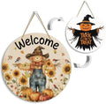 Scarecrow Fall Halloween Reversible Decor for Front Door Outside by FREHVN