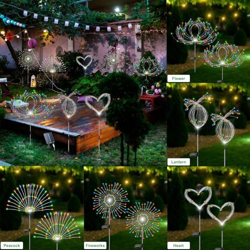 Slyuexu Solar Garden Lights Outdoor Waterproof, 4 Pack Total 480 LED - Image 5