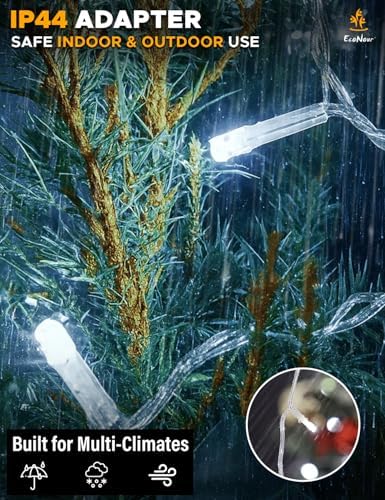 EcoNour Cool White Christmas Icicle Lights for Outside, 114.82 FT 1000LED - Image 5