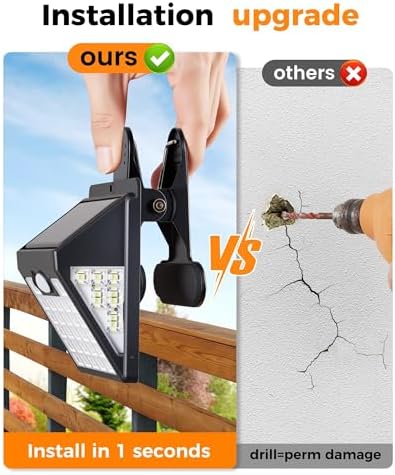 Clip On Solar Lights Outdoor, 72LED 600LM Motion Sensor Fence Lights - Image 4