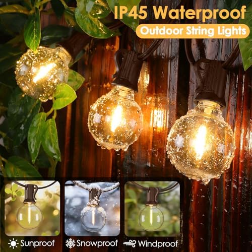 Mlambert 25FT G40 LED Outdoor String Lights with 10+1 Bulbs, Plug-in, Brown - Image 3