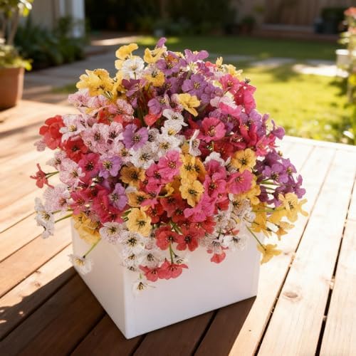 24 Bundles Artificial Flowers for Outdoor Faux Plants for Spring Summer Decoration, UV Resistant Realistic Silk Plastic Fake Flowers Garden Porch Patio Balcony Yard Front Home Decor - Image 4